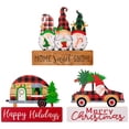thumbnail image 1 of 3pcs Christmas Table Wood Sign Cartoon Xmas Table Centerpiece Wood Table Sign Decoration, 1 of 9