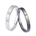 thumbnail image 1 of Anillos De Pareja De Acero Galvanizado En Forma De Luna, Anillo De Apertura Romántico, Conjunto De Joyería Ajustable Para Hombres, Regalos De Boda De Compromiso 2 Uds Yuarrent AP005918-00, 1 of 6