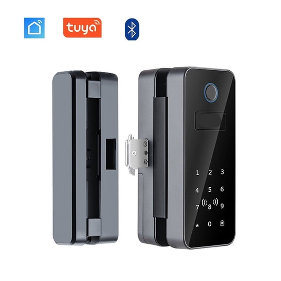 Tuya Smart Door Lock for Frameless Glass Door Cerraduras Inteligente Para Puertas Fingerprint Lock ,Keyless Entry Deadbolt