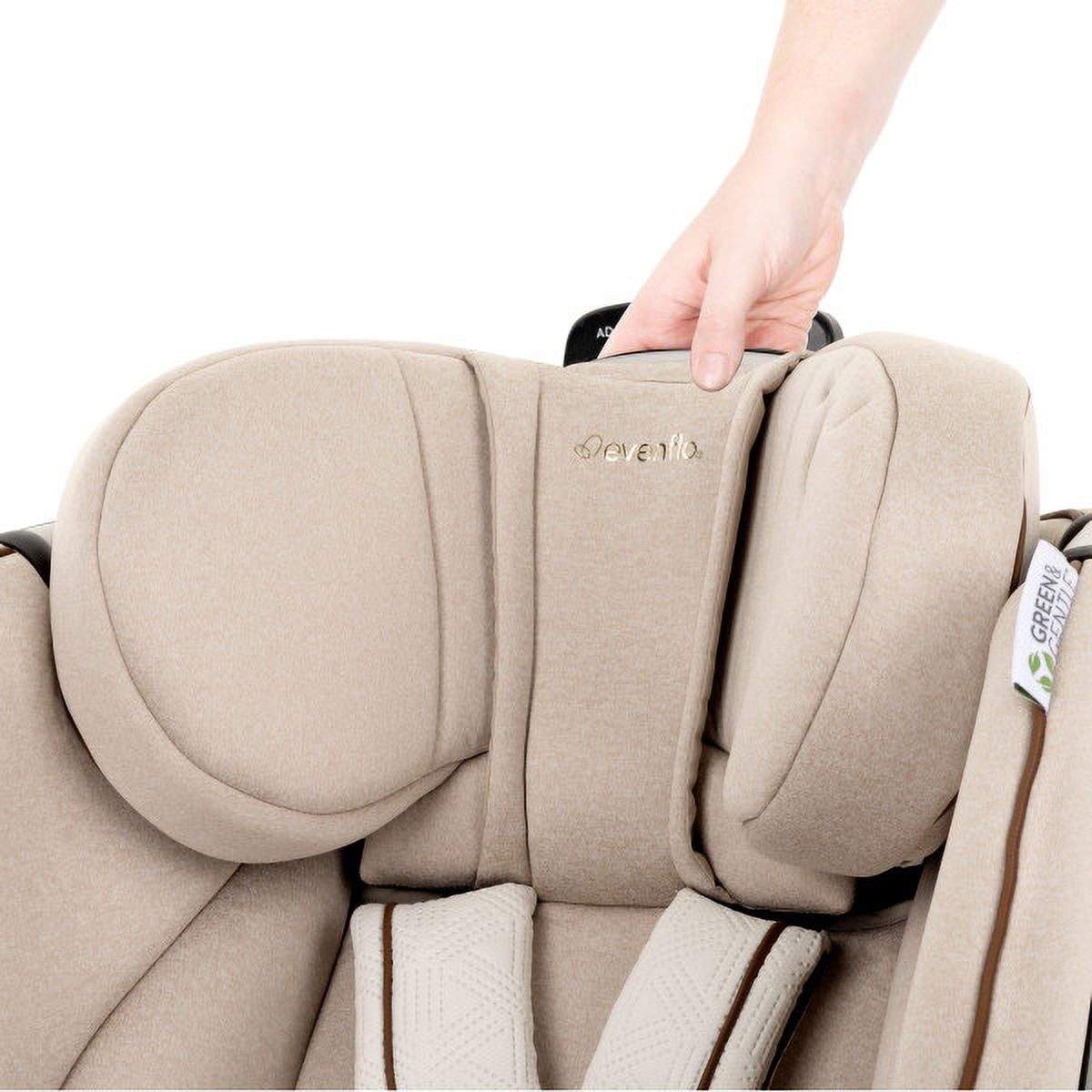 Evenflo Limited Edition Revolve360 Extend All-in-One Rotating Car Seat with Green & Gentle Fabric (Champagne)