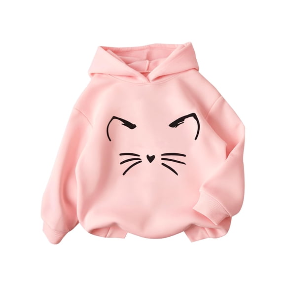 Sudadera con Capucha para Niñas PATPAT Orejas de Gato Rosa Talla 5-6 Años