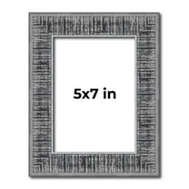 5x7 Frame Silver Black Rustic Sonoma Solid Wood Picture Frame | 1.5 Inch Moulding Width | Complete