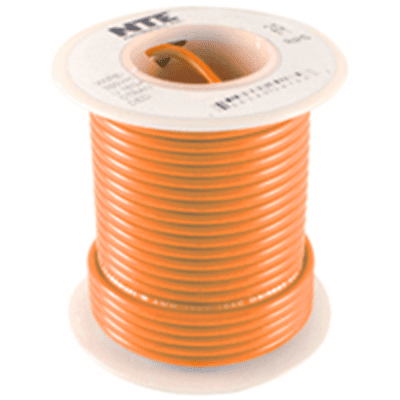 NTE Electronics WHS22-09-100 HOOK UP WIRE 300V SOLID 22 GAUGE WHITE 100' 