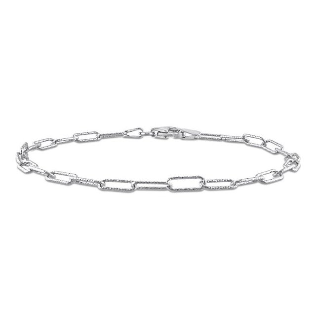 Fancy Paperclip Chain Bracelet in Sterling Silver (7.00 inches)