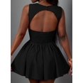 thumbnail image 2 of Black Sweetheart Neck Sleeveless Backless A-Line Mini Princess Dress For Women, 2 of 6