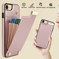 thumbnail image 4 of Mantto for iPhone 7/8/SE 2020/SE 2022 Back Wallet Case with Card Holder, Magnetic Clasp 3 Card Slots RFID Blocking Premium PU Leather Shockproof Anti-Scratch Wallet Phone Case, Rosegold, 4 of 7