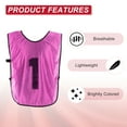 thumbnail image 5 of Uxcell Soccer Training Vest, Team Sports Pinnies Reversible Numbered Jerseys Rose Red 21 in, 5 of 7