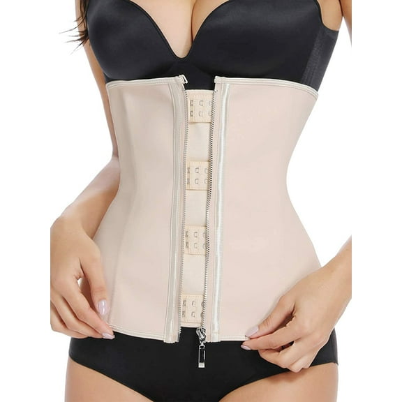 QRIC Latex Waist Trainer Corset Underbust Sport Cincher Womens Workout Body Shaper