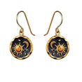thumbnail image 2 of CHAO Pendientes colgantes vintage de viento bohemio, collar con patrón de sol y luna, el mejor regalo para el día de San Valentín dorado, 2 of 4