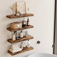 thumbnail image 4 of Set of 4 Floating Wall Shelves, 15.8-Inch Brown Wall Mounted Shelves with Hidden Brackets, Rustic Storage and Display Shelves for Bathroom, Bedroom, Living Room, Kitchen and Office, 4 of 7