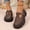 Brown, variant on Women's Fashion Loafers,Leopard Print PU Leather Slip-on Thick-Soled Loafers Adjustable Buckle Chunky Lug Sole Platform Casual Shoes