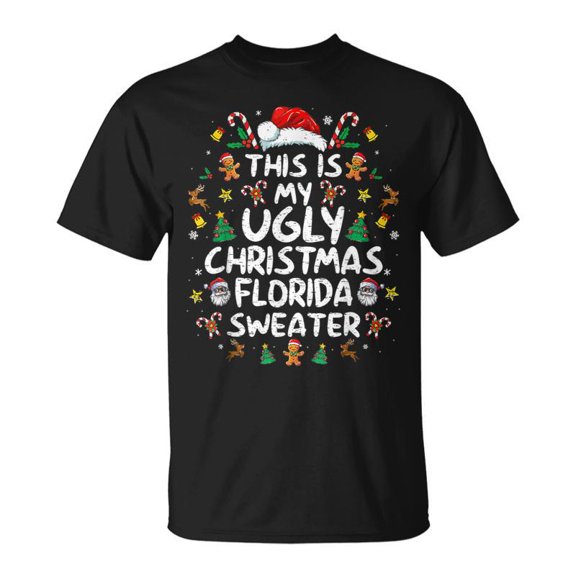 This Is My Ugly Christmas Florida Holiday Season Tropical Fun Unisex T-Shirt, for men & women, up to size 5XL