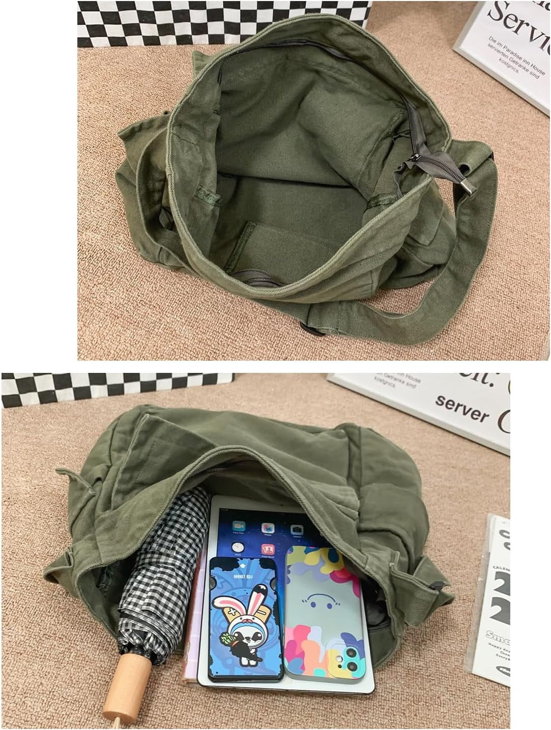 Messenger Bag Hobo Crossbody Bags for Women Canvas Bag Crossbody Tote Bag Shoulder Bag
