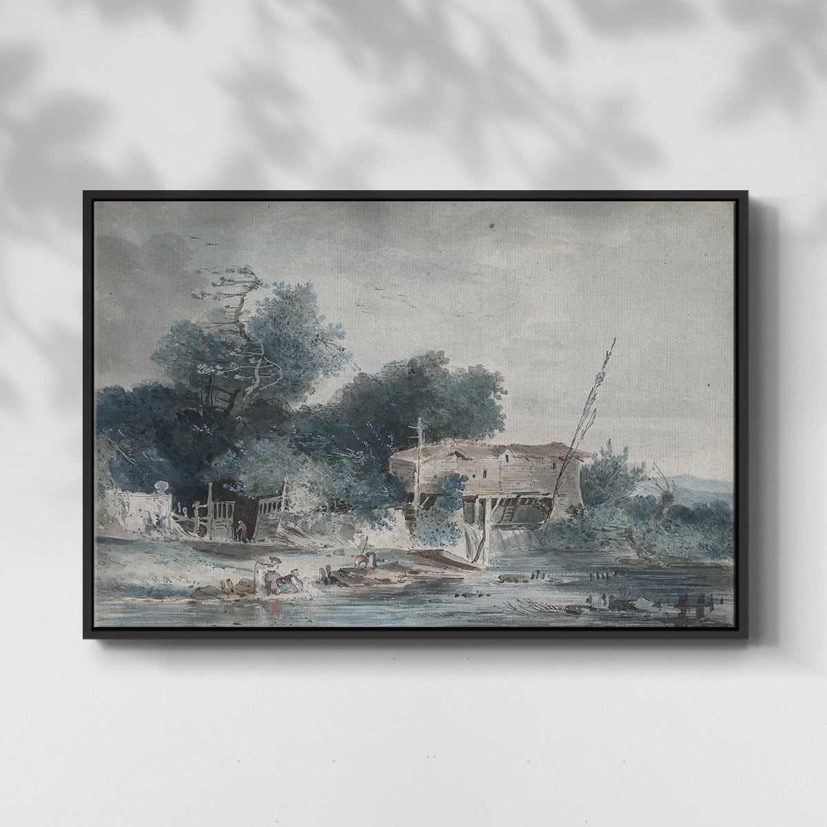 Vintage Landscape-CCCXLVII By Wexford Home Framed in Black Wood Gallery Wrapped Canvas 17 in. x 25 in.