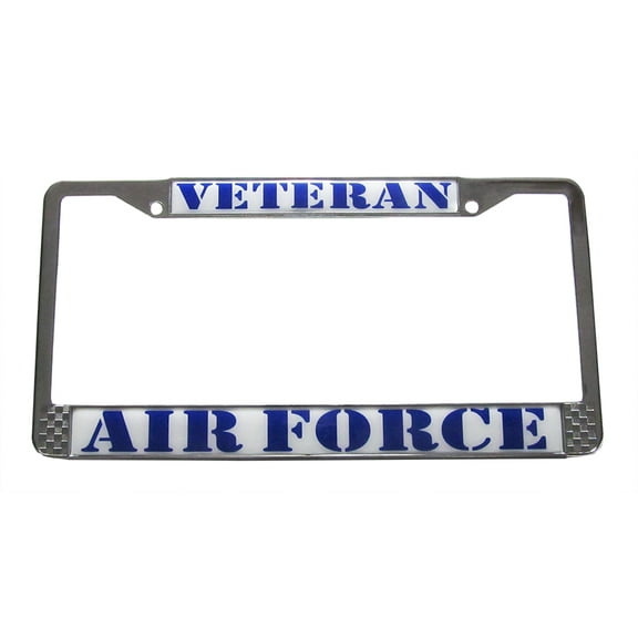 Eagle Emblems LP3805 Chrome License Plate Frame, USAF, Veteran - 6 x 12 in.
