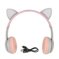 thumbnail image 1 of Écouteurs pour Enfants, Casque à Réduction de Bruit avec Oreilles de Chat, Lumière LED Colorée, Rétractable pour l'École, 1 of 8