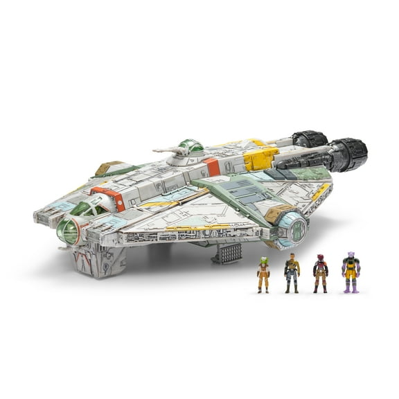 Star Wars Micro Galaxy Ghost 15" Vehicle w/ Motion-Activated Lights, Sounds & 4 Micro Figures