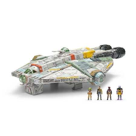 Star Wars Micro Galaxy Ghost 15 Vehicle w/ Motion-Activated Lights Sounds & 4 Micro Figures