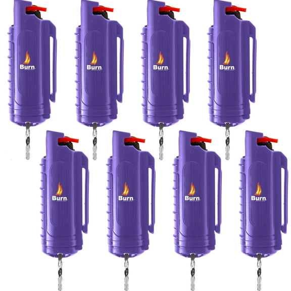 BURN Pepper Spray 1/2oz Purple 8 Pack