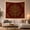 Maroon Lotus, variant on Ornate Gold Tree on Red Symmetrical Background, Majestic Boho for Nature Lovers, Botanical Wall Art, Housewarming Gift, Tapestry Wall Hanging for Bedroom and Living Room