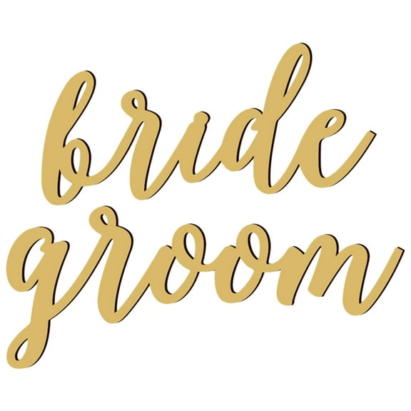 unbranded 1 Set Wedding Wooden Ornaments Bride and Groom Hanging Signs Chair Decorations