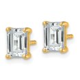 thumbnail image 2 of Auriga Fine Jewelry 14K Yellow Gold 2 cwt. Emerald Lab Grown Diamond Stud Post Earrings For Women (Clarity -VS/SI, Color -DEF), 2 of 5