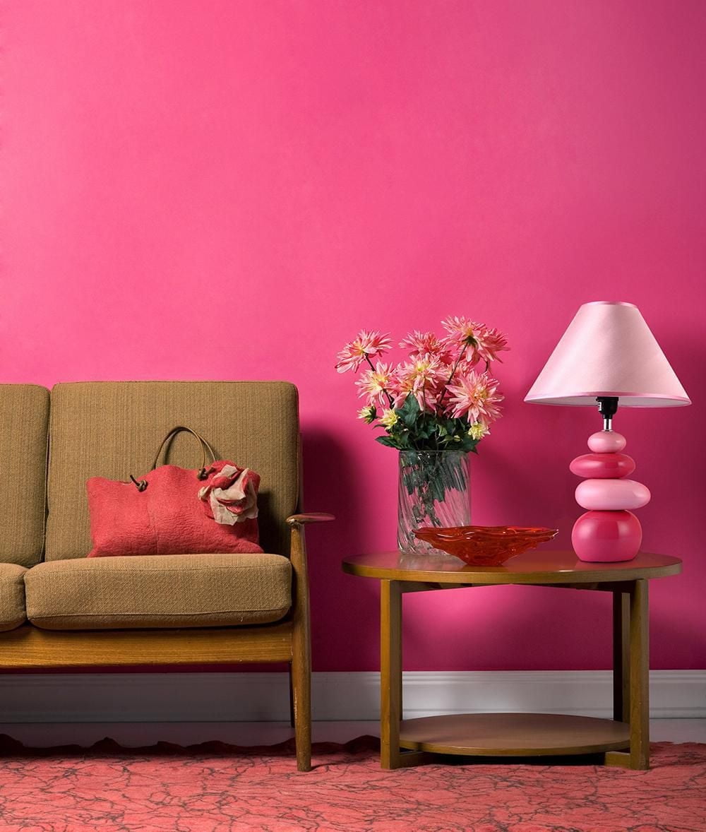 Simple Designs Shades of Pink Ceramic Stone Table Lamp