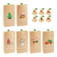 thumbnail image 6 of 24Sets Party Candy Holiday Xmas Gift Wrapping Snowman Fox Santa Claus Christmas Kraft Paper Bags Favor Bag 03, 6 of 8