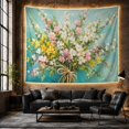 thumbnail image 6 of Flowering Bouquet with Raffia Bow, Playful Watercolor for Flower Lovers, Spring Garden Decor, Mother'S Day Gift, Tapestry Wall Hanging for Bedroom and Living Room, 6 of 7