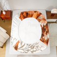 thumbnail image 5 of Manfei Rustic Flower Floral Twin Sheet Sets,Hello Pumpkin Twin Fitted Sheet,White Orange Flat Sheet For Children,Breathable Home Decor,3-Piece, 5 of 7