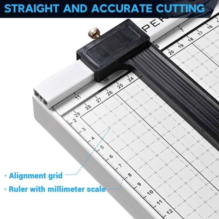 A4 Paper Cutter Guillotine, 12 Cut Length, 16 Sheets Capacity, Portable  Stack Paper Trimmer, Foldable Design for Office Home School Paper Photo  Cardstock Label Cutter