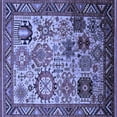 thumbnail image 1 of Ahgly Company Indoor Square Oriental Blue Industrial Area Rugs, 4' Square, 1 of 4