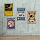 thumbnail image 5 of Letrero de advertencia de metal con forma de dinosaurio peligroso, señal de prohibido el paso, placa de hojalata para pintar, decoración de pared para cine, club, hogar, panel mural, regalo, 5 of 5