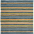 thumbnail image 4 of SAFAVIEH Montauk Maisy Striped Soft Braided Cotton Runner Rug, Blue/Orange, 2'6" x 10', 4 of 8