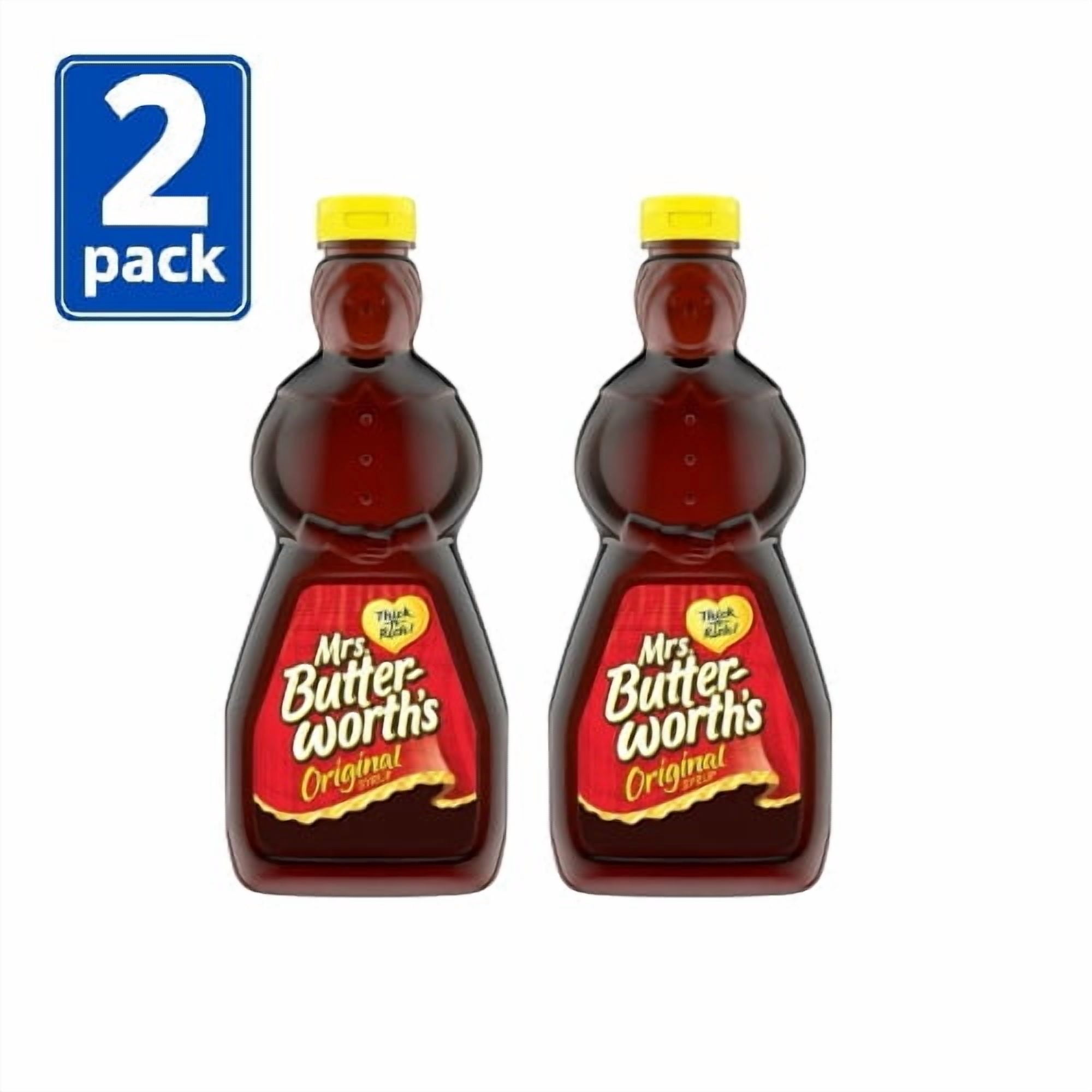Mrs. Butterworth’s Original Syrup, 2 Pack (24 oz Bottles), Thick & Rich Classic Pancake Syrup