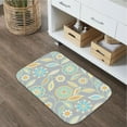 thumbnail image 5 of Floral Dark Grey 16x24 Flannel Bath Mat for Bathroom, Anti-Slip Backing Soft Bathroom Rug, Washable Water Absorbent Mat, 5 of 9