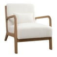 thumbnail image 3 of Bonzy Home Mid Century Modern Accent Chair with Wood Frame, Upholstered Living Room Chairs with Waist Cushion, Reading Armchair for Bedroom Sunroom (White), 3 of 7