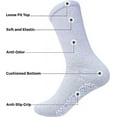 thumbnail image 3 of 3-Pairs Men's Diabetic circulatory Socks "Slipper &amp; GRIPPER" GRAY  Fit ShoeSize7-12, 3 of 5