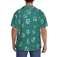 thumbnail image 3 of Fotbe teal green paw Print Short Sleeve Button Down Shirts for Men Casual Summer Beach Wrinkle Free Shirt-4X-Large, 3 of 5