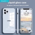 thumbnail image 3 of [Envío 24 Horas] Funda De Teléfono De Vidrio De Borde Recto Macaron Para iphone 11 12 14 Pro Max 14Plus Silicona Suave Templado Para Cubierta Completa, 3 of 4