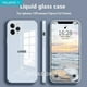 thumbnail image 3 of [Envío 24 Horas] Funda De Teléfono De Vidrio De Borde Recto Macaron Para iphone 11 12 14 Pro Max 14Plus Silicona Suave Templado Para Cubierta Completa, 3 of 4