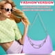 thumbnail image 4 of Bolso Retro Frauen Einfarbig Kleine Umhängetaschen Damen Schmetterling Kette Hobos Handtasche, 4 of 5