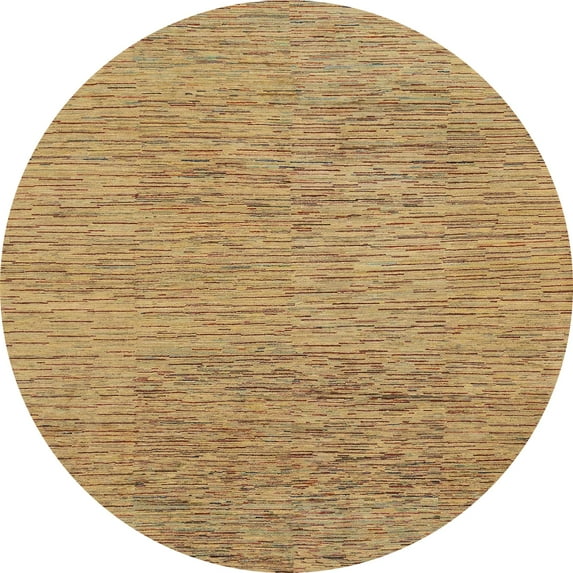 Ahgly Company Indoor Round Abstract Orange Abstract Area Rugs, 6' Round