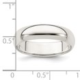 thumbnail image 2 of 925 Sterling Silver 5mm Demi-Rond Taille 13 Bague de Mariage Classique, 2 of 6