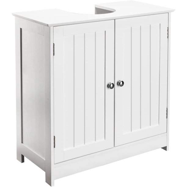 QXDRAGON Under Sink Storage with 2 Doors and Shelf, Pedestal