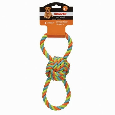 Chomper WB15522 Rope Ball Tug Dog Toy, Assorted Colors