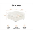thumbnail image 2 of CHIC HOUSE Modular Sectional Ottoman,Plush Corduroy Upholstered Chaise Seat,Chenille Fabric Convertible Unit for Oversized Couch,White, 2 of 10