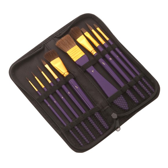 Artist Paint Brushes Set for Acrylic Painting Paintbrushes Horse Bristle Hair Wooden Handle with Cloth