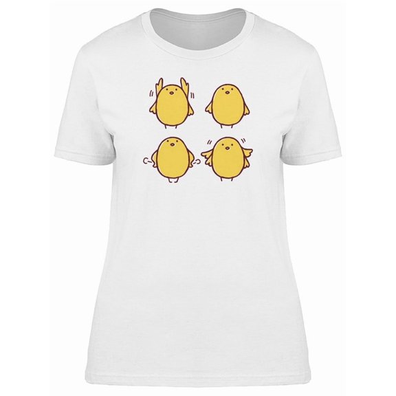 Cute Chicken Poses Cartoon Tee Women's -Image by Shutterstock