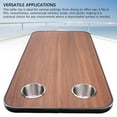 thumbnail image 3 of RV Table Top Solid Wood RV Table Top with Stainless Steel Cup Holders, Boat Yacht Motorhome Deck 800x400mm, for Dining Leisure Work Activities, 3 of 7